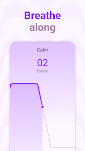Prana Breath’s Android practice screen with a phase countdown and a line showing the breathing cycle.